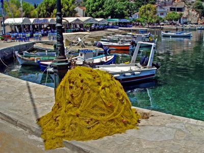 Yellow fishing-net