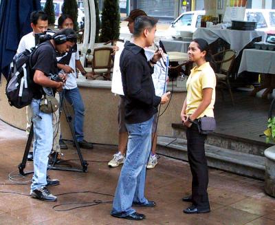 TV interview on Bukit Bintang Road