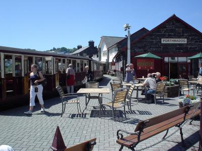 At the train station