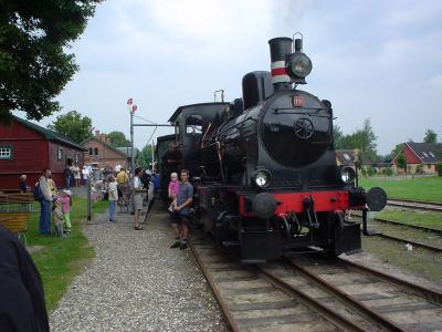 Steam train at Bandholm station