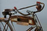 A 1920 Mead tall-frame Ranger. The tool box tank is open for inspection.