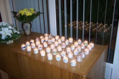 The candles we lit in memory of our dear ones.