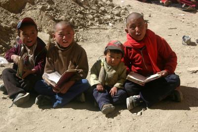 Young monks from Ghar Gompa