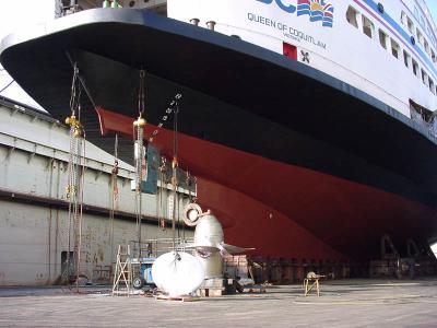 Rudder and propeller removed