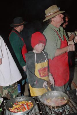 Jake and dad Mr. Jones cooking