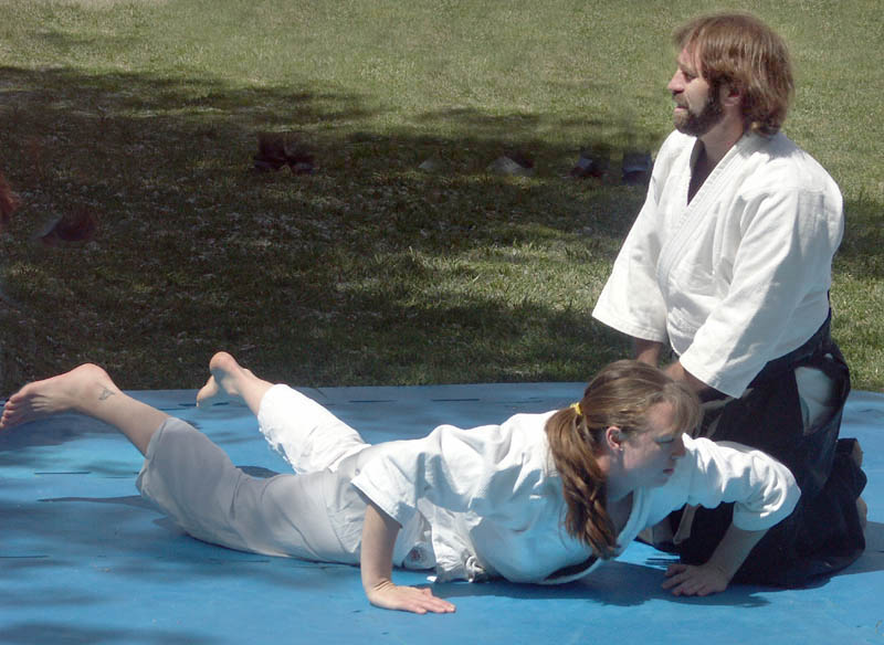 Demonstration by a martial arts club