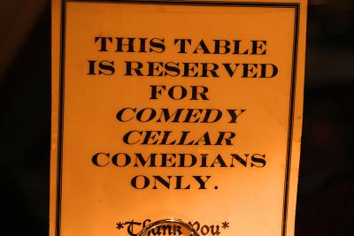 Our table at the Olive Tree is reserved for comedians!!