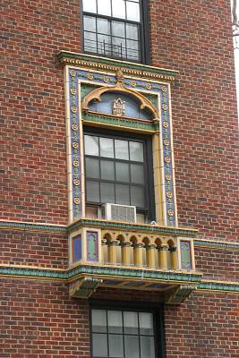 An ornate window detail