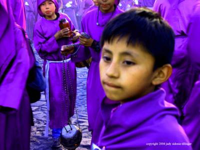 the boy at the procession, antigua, guatemala