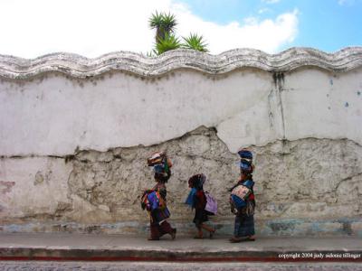 three walking, antigua, guatemala