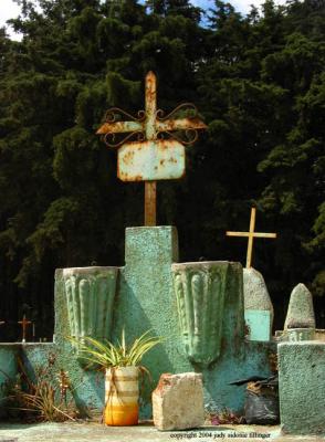 turquoise composition, sacatepequez cemetery, guatemala