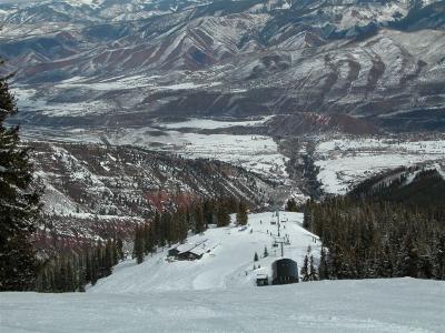 Looking down the Face of Oly at the top of Highlands