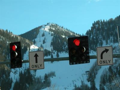 Traffic signs in downtown Aspen!