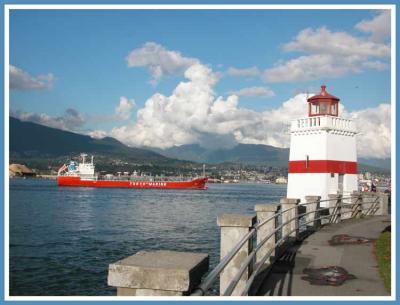 Freighter in Vancouver harbour.