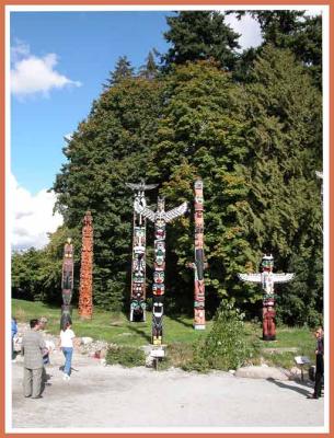 Totem poles in Stanley Park.