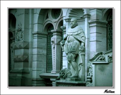 Statue on the facade of Heidelberg Castle