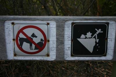 No Dobermans or fat cats allowed, fall sideways off cliffs