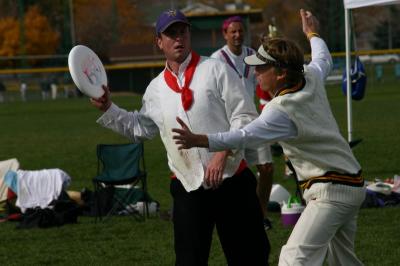 Kevin throwing with Jeff on the mark