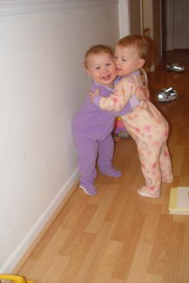 Reagan was throwing a kiss into the hug fest