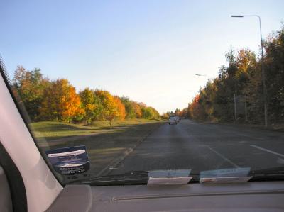 in the car