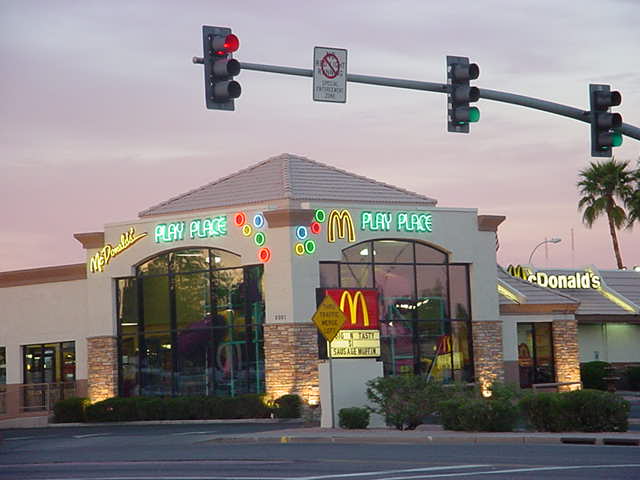 leaving Jack in the Box<br>looking across the street