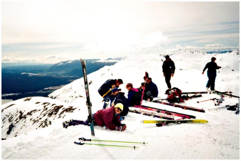 Rainbow Skifield - relaxing at the top