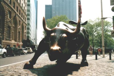 Bull between Battery Park and Wall Street