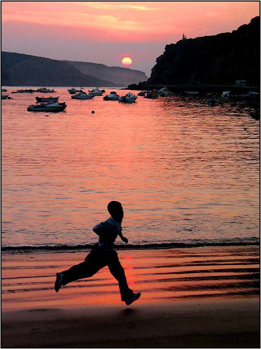 Running at the beach ...