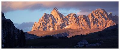 Grand Tetons -- Sunset from Death Canyon Shelf