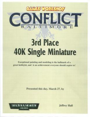 Conflict Painting Contest Award