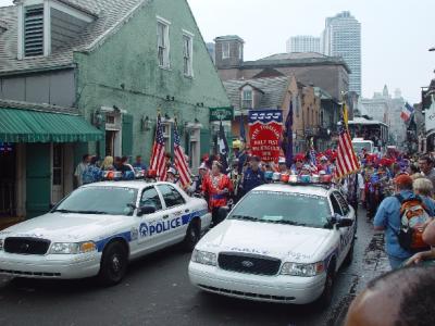 THE START OF THE PETE FOUNTAIN HALF FAST WALK PARADE THE ONLY ONE ALLOWED ON BOURBON ST