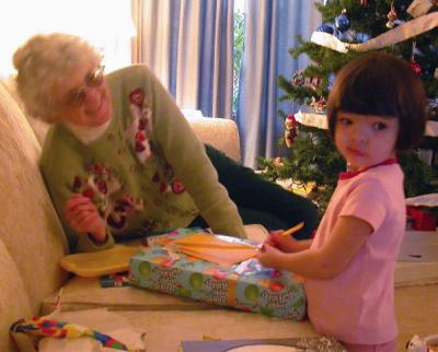 Opening presents back at the ranch