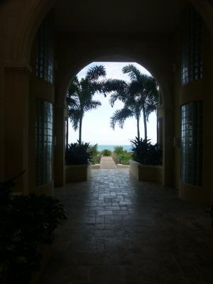 looking though entryway onto walkway to beach