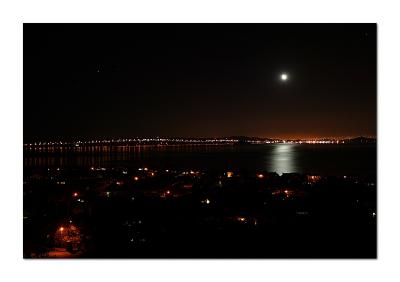 Summer moon over Tiburon