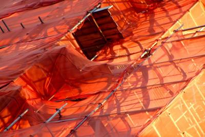 Orange scaffolding