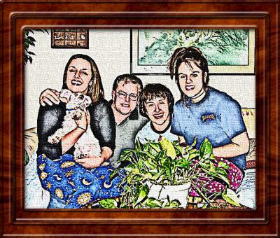 Family Gathering on Canvas with Frame