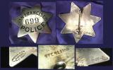 sf police badge made by mosie.k. co later  bought out by patrick & co, 1920's