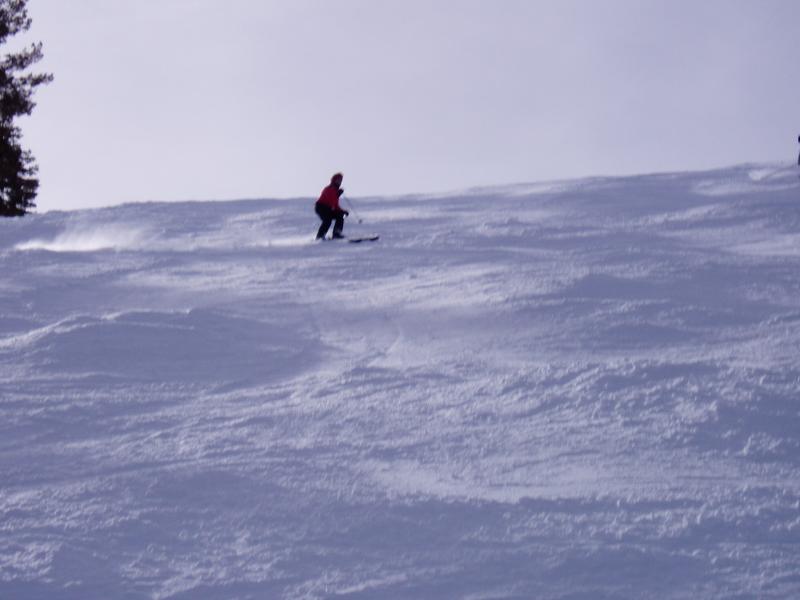 Cathy coming down the hill