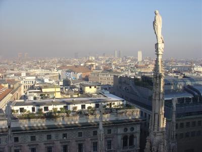 Milan on top of main cathedral