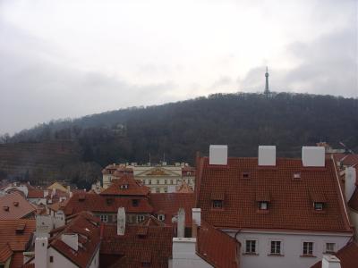 Petrin hill and tower from Prague castle