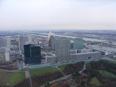 Donauturm tower view of Vienna