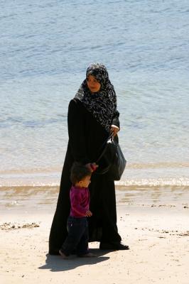 Muslim lady with child