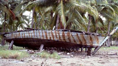 Abandoned boat hull