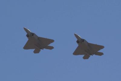 2-ship F-22 flyby