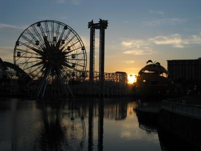 Sunset view of Paradise Pier