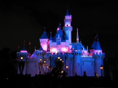 Sleeping Beauty Castle at night