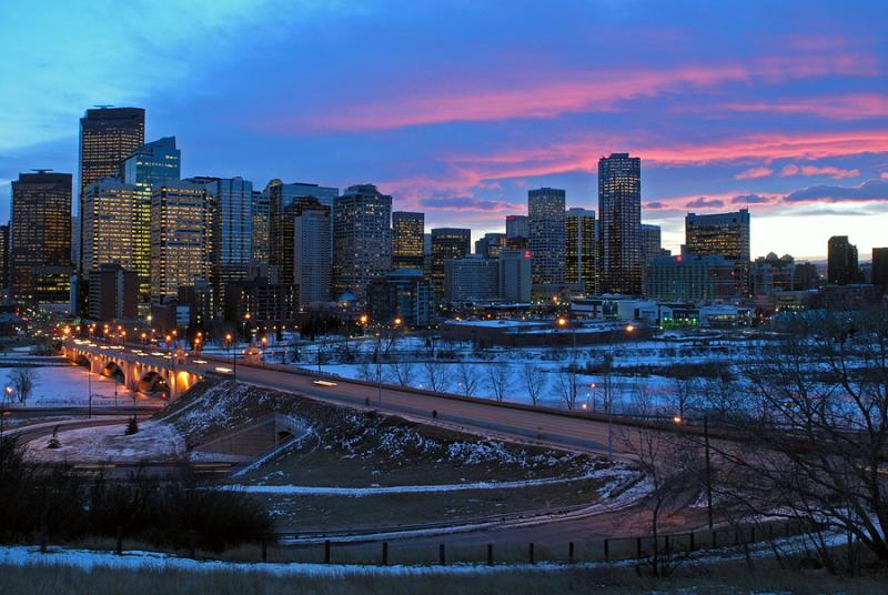 Calgary skyline sunset 2