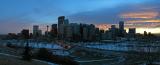 Calgary panoramic skyline sunset