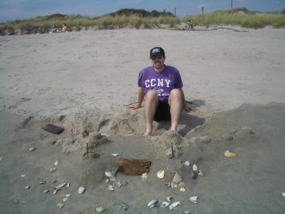 Alex building sand castles