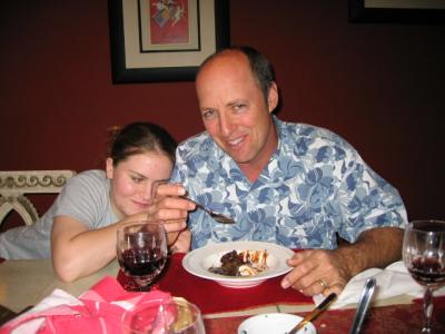 Bruce and Katie enjoying Molten Lava Cakes